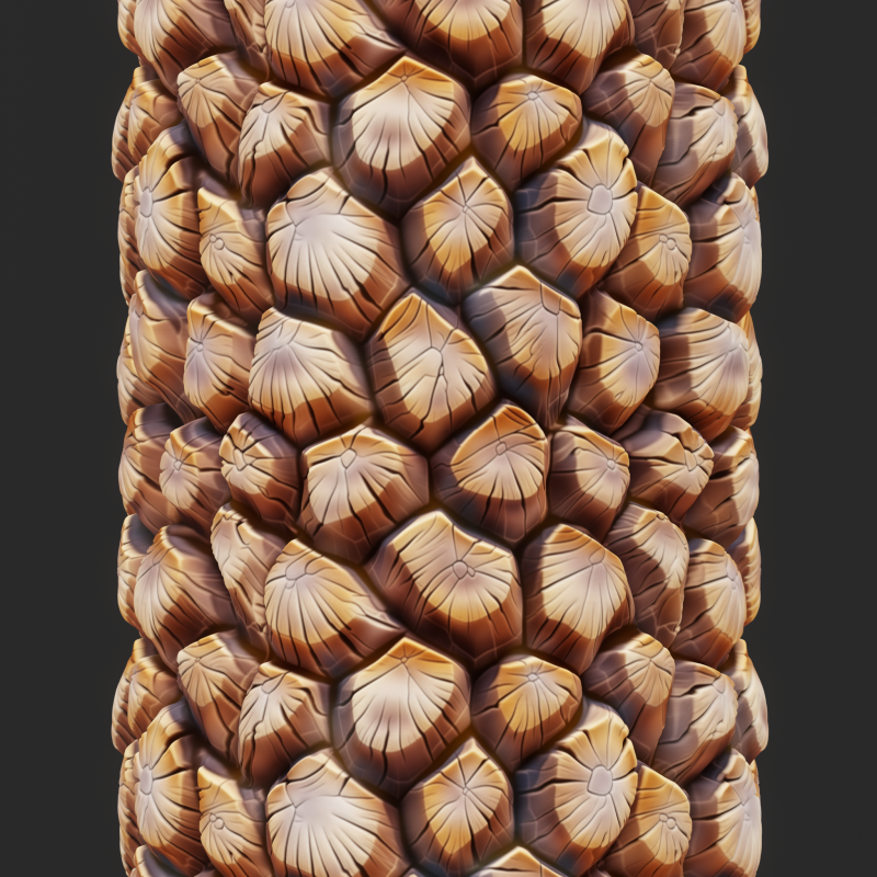 Stylized Bark Seamless Texture CG Текстуры .c4d .max .obj .3ds .fbx .stl .blend 