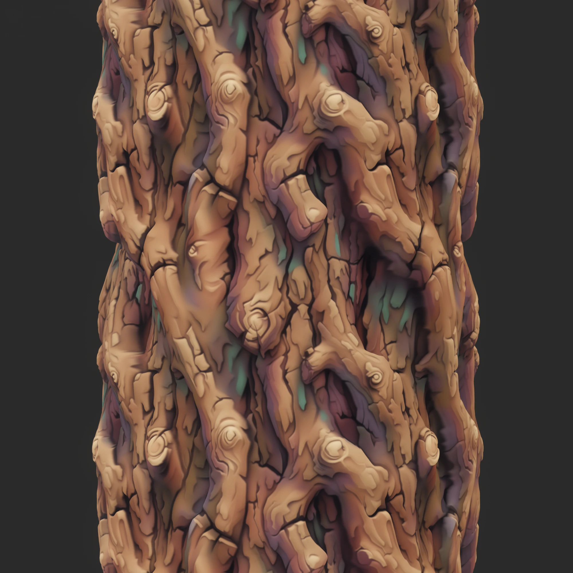 Stylized Bark Seamless Texture CG Textures .c4d .max .obj .3ds .fbx .stl .blend 