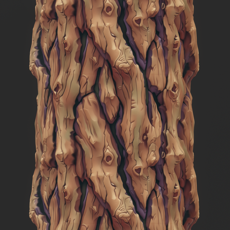 Stylized Bark Seamless Texture Tekstur CG .c4d .max .obj .3ds .fbx .stl .blend 