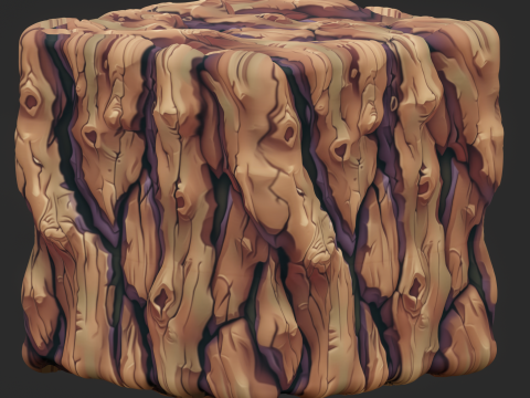 Stylized Bark Seamless Texture Tekstur CG