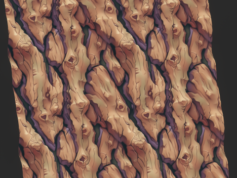 Stylized Bark Seamless Texture Tekstur CG
