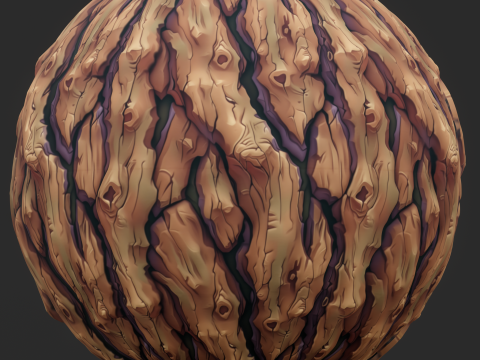 Stylized Bark Seamless Texture Tekstur CG