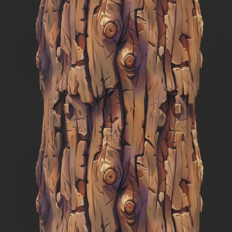 Stylized Bark Seamless Texture CG 纹理 .c4d .max .obj .3ds .fbx .stl .blend 
