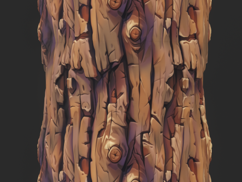 Stylized Bark Seamless Texture CG 텍스쳐