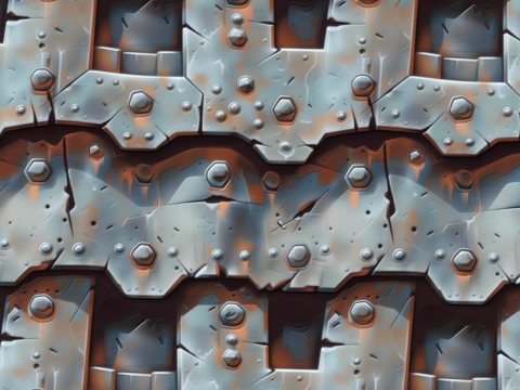 Stylized Metal Seamless Texture CG テクスチャ
