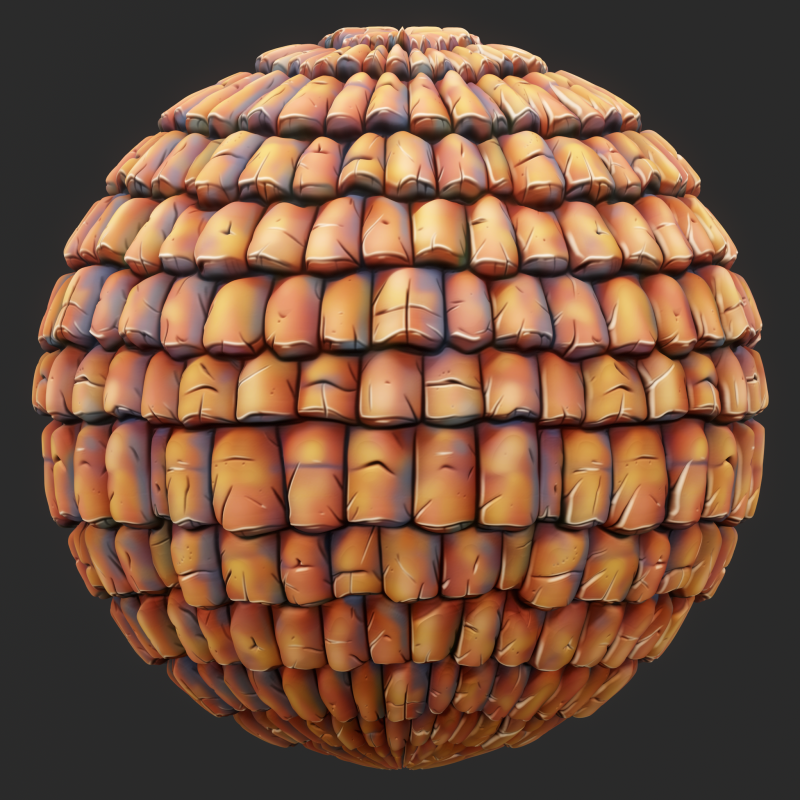 Stylized Roof Seamless Texture CG 纹理 .c4d .max .obj .3ds .fbx .stl .blend 