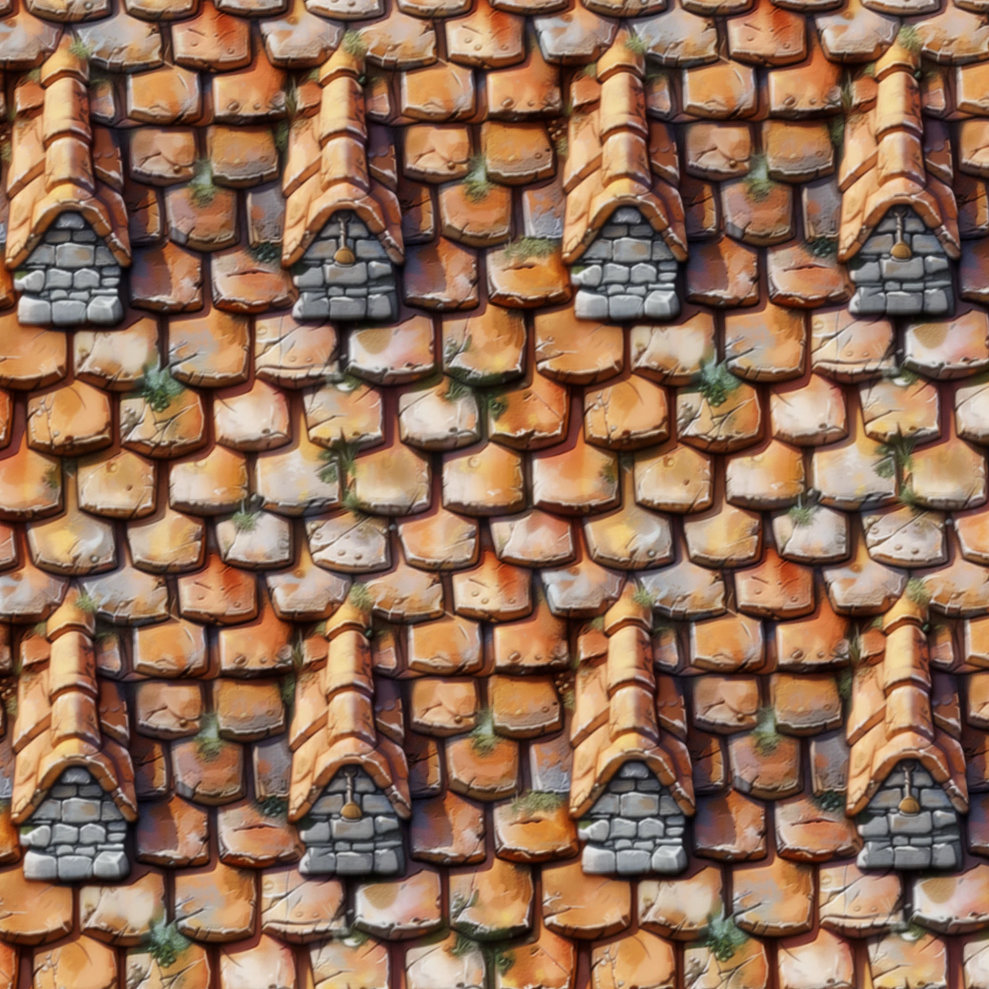 Stylized Roof Seamless Texture CG Textures .c4d .max .obj .3ds .fbx .stl .blend