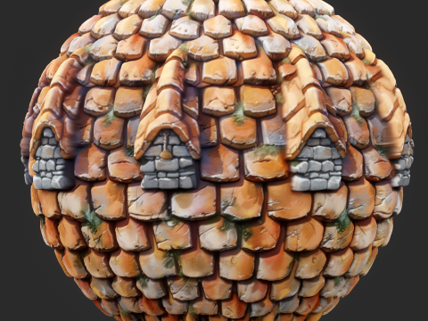 Stylized Roof Seamless Texture CG टेक्स्चर्स
