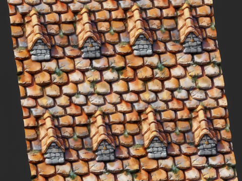 Stylized Roof Seamless Texture CG टेक्स्चर्स