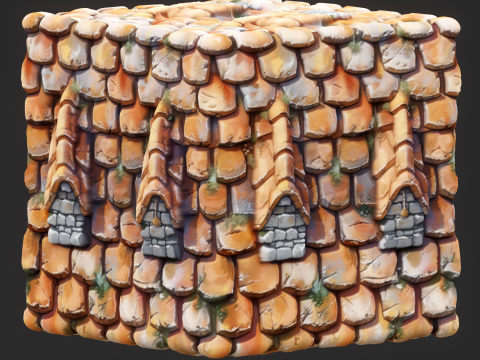 Stylized Roof Seamless Texture CG टेक्स्चर्स