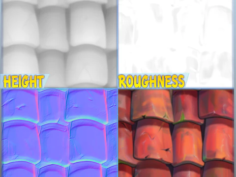 Textura sem costura de telhado estilizado Texturas CG