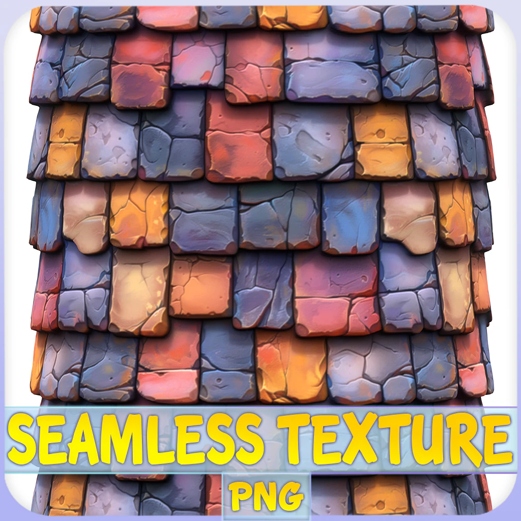 Stylized Roof Seamless Texture CG Textures .c4d .max .obj .3ds .fbx .stl .blend