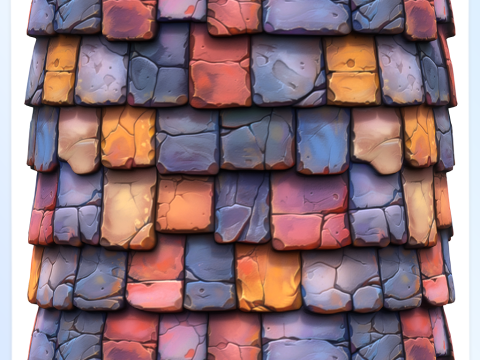 Stylized Roof Seamless Texture CG Texturen