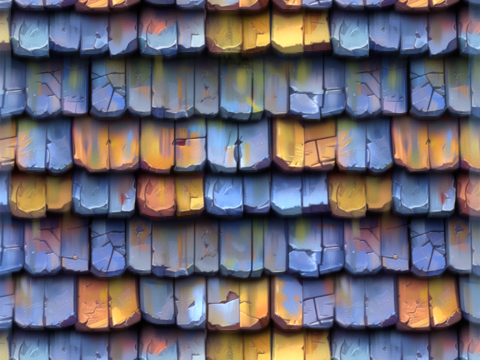 Stylized Roof Seamless Texture CG 纹理