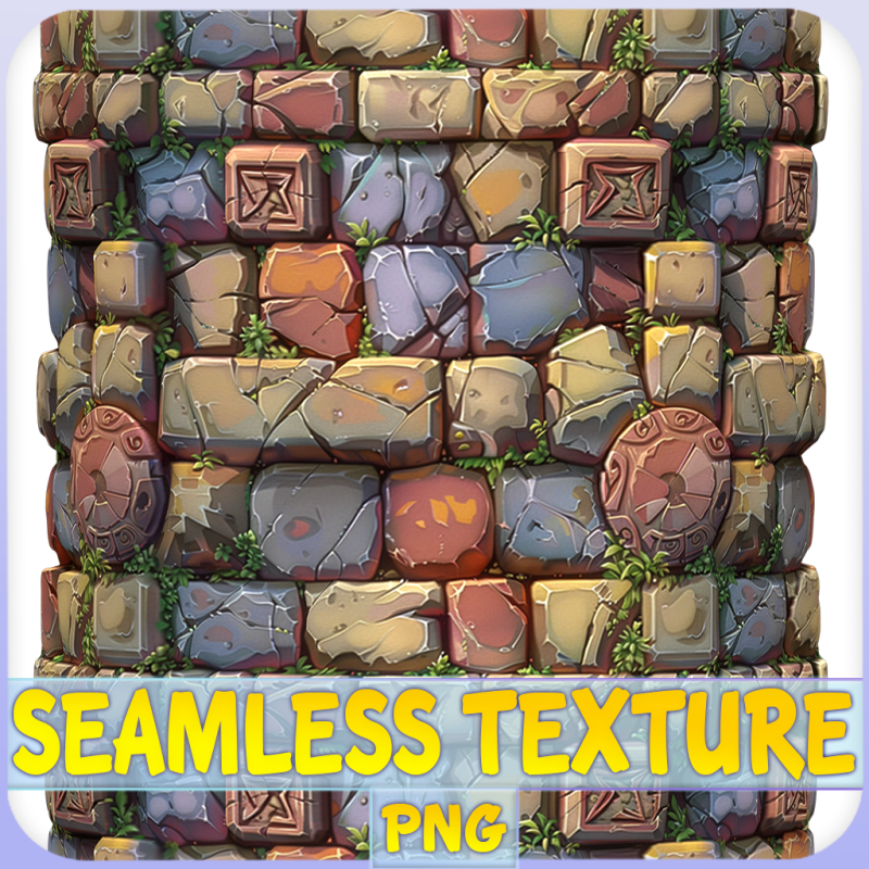 Stylized Wall Seamless Texture Tekstur CG .c4d .max .obj .3ds .fbx .stl .blend 