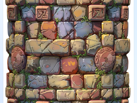 Stylized Wall Seamless Texture Tekstur CG