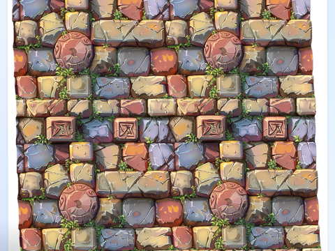 Stylized Wall Seamless Texture Tekstur CG