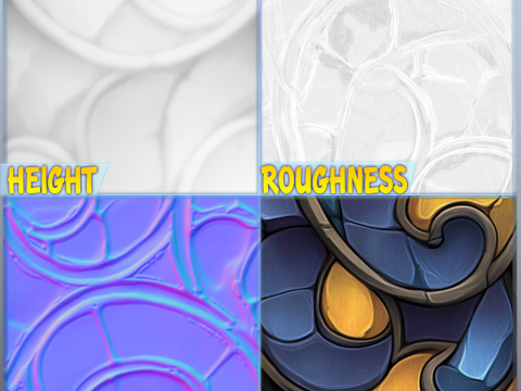 Stained Glass Seamless Texture CG 纹理