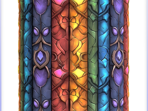 Stained Glass Seamless Texture CG Текстуры