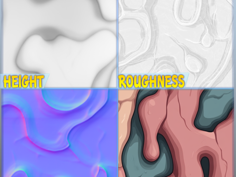 Stylized Alien Seamless Texture CG テクスチャ