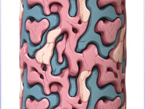 Stylized Alien Seamless Texture CG テクスチャ