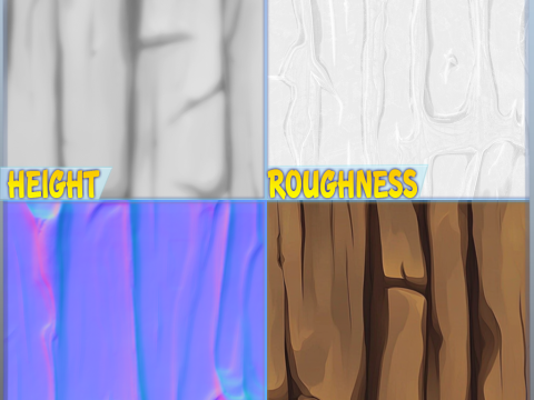 Stylized Bark Seamless Texture CG Dokuları