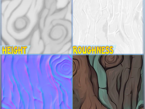 Stylized Bark Seamless Texture CG Textures