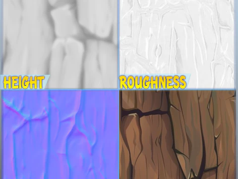 Stylized Bark Seamless Texture CG Textures