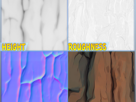 Stylized Bark Seamless Texture Texturas CG