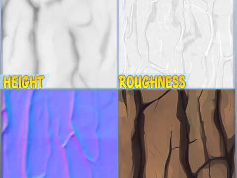 Stylized Bark Seamless Texture CG 纹理