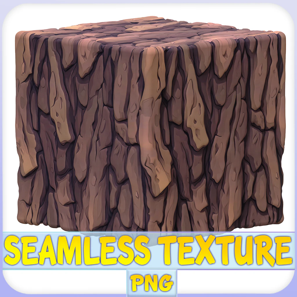Stylized Bark Seamless Texture CG Textures .c4d .max .obj .3ds .fbx .stl .blend 