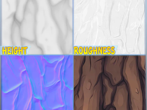Stylized Bark Seamless Texture CG Textures