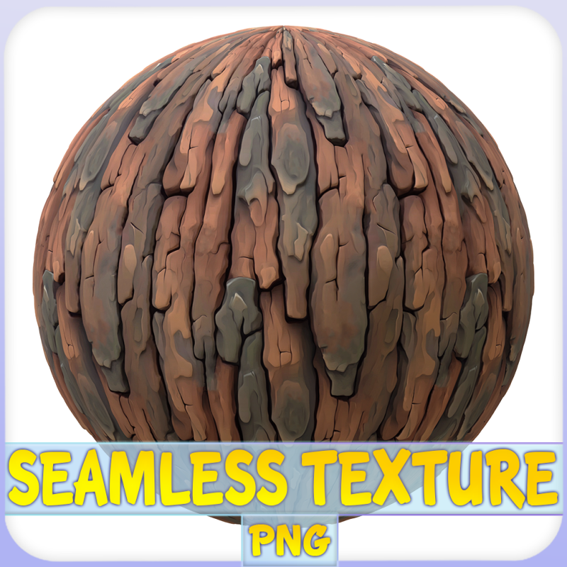 Stylized Bark Seamless Texture Tekstur CG .c4d .max .obj .3ds .fbx .stl .blend 