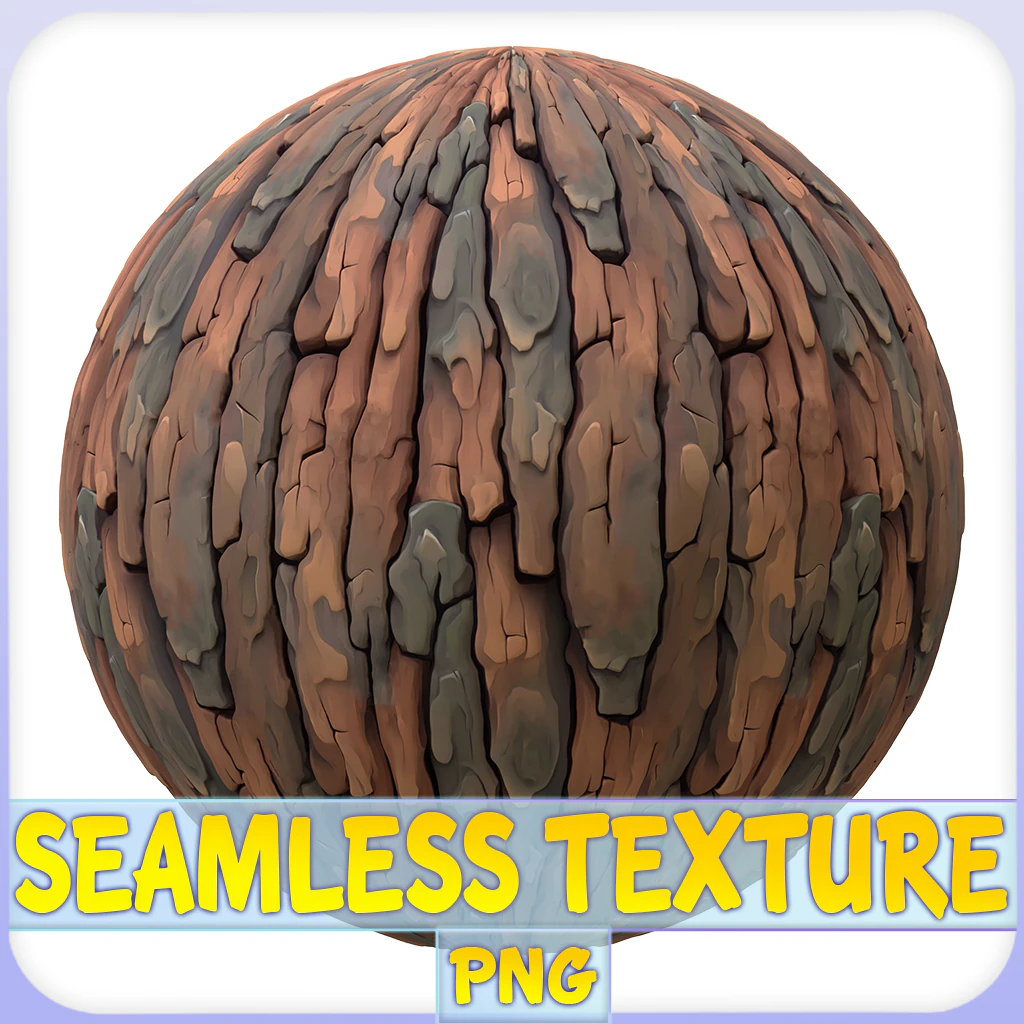 Stylized Bark Seamless Texture CG Textures .c4d .max .obj .3ds .fbx .stl .blend 