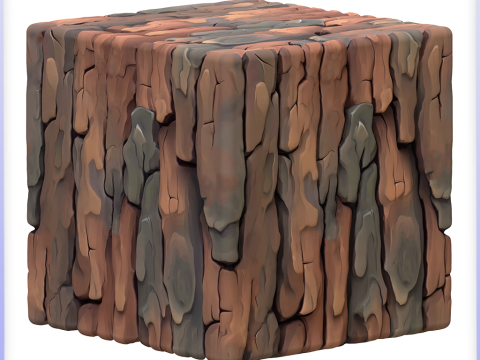 Stylized Bark Seamless Texture Tekstur CG