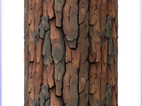 Stylized Bark Seamless Texture Tekstur CG