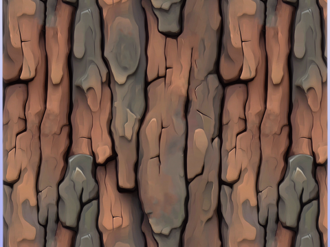 Stylized Bark Seamless Texture Tekstur CG