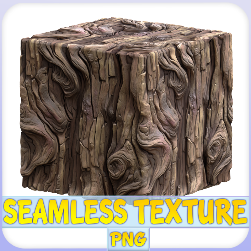 Stylized Bark Seamless Texture CG Текстури .c4d .max .obj .3ds .fbx .stl .blend
