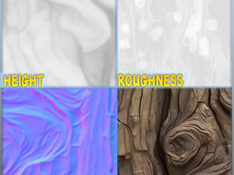 Stylized Bark Seamless Texture CG Текстури