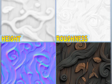 Stylized Bark Seamless Texture CG Textures