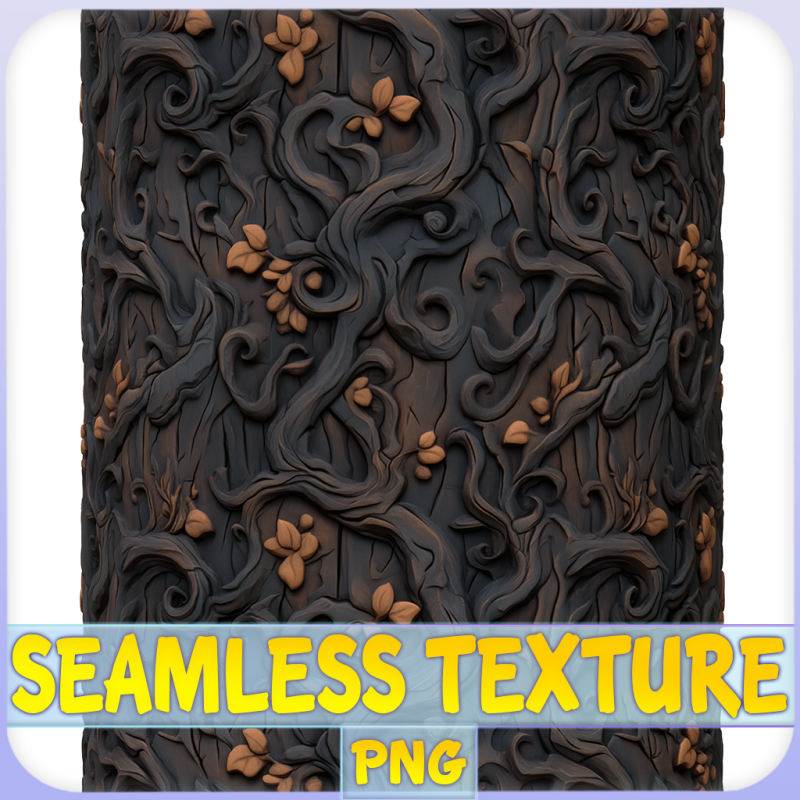 Stylized Bark Seamless Texture CG テクスチャ .c4d .max .obj .3ds .fbx .stl .blend