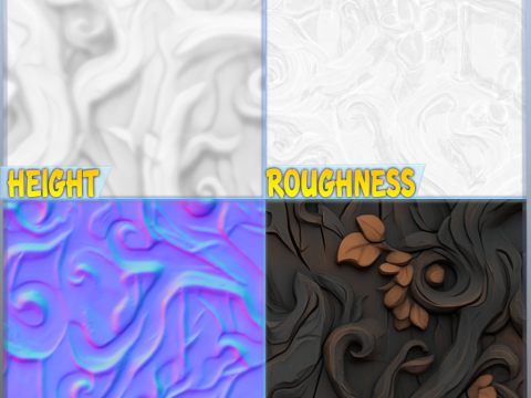 Stylized Bark Seamless Texture CG テクスチャ