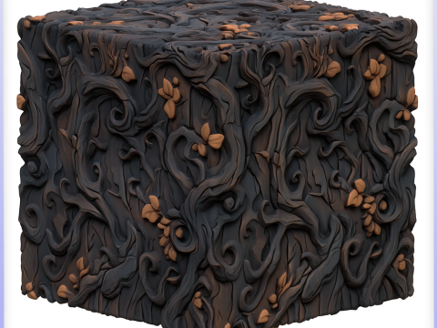 Stylized Bark Seamless Texture CG テクスチャ