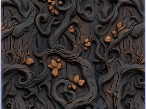 Stylized Bark Seamless Texture CG テクスチャ