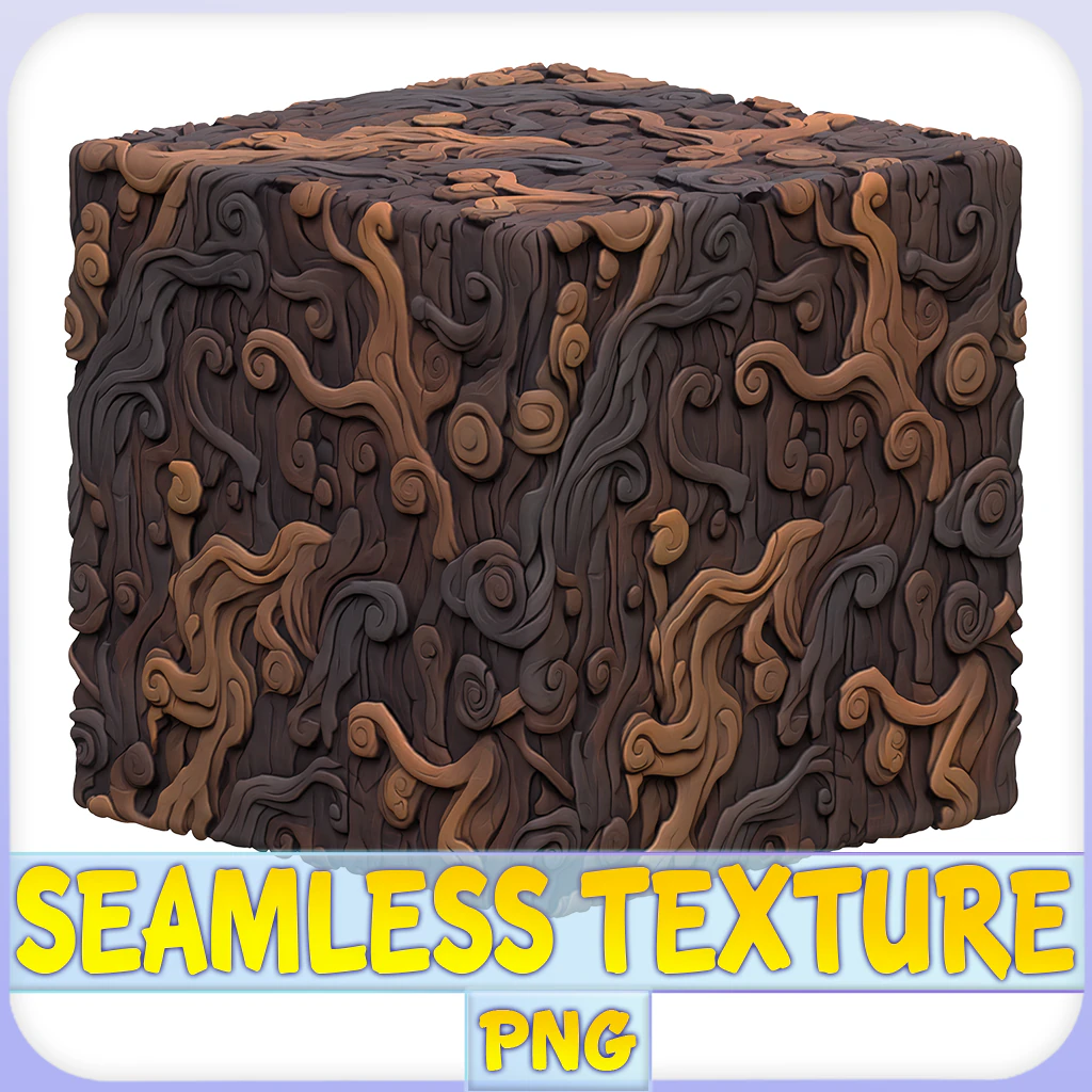Stylized Bark Seamless Texture CG Textures .c4d .max .obj .3ds .fbx .stl .blend 