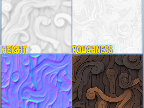 Stylized Bark Seamless Texture CG Текстури