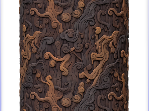 Stylized Bark Seamless Texture CG Текстури