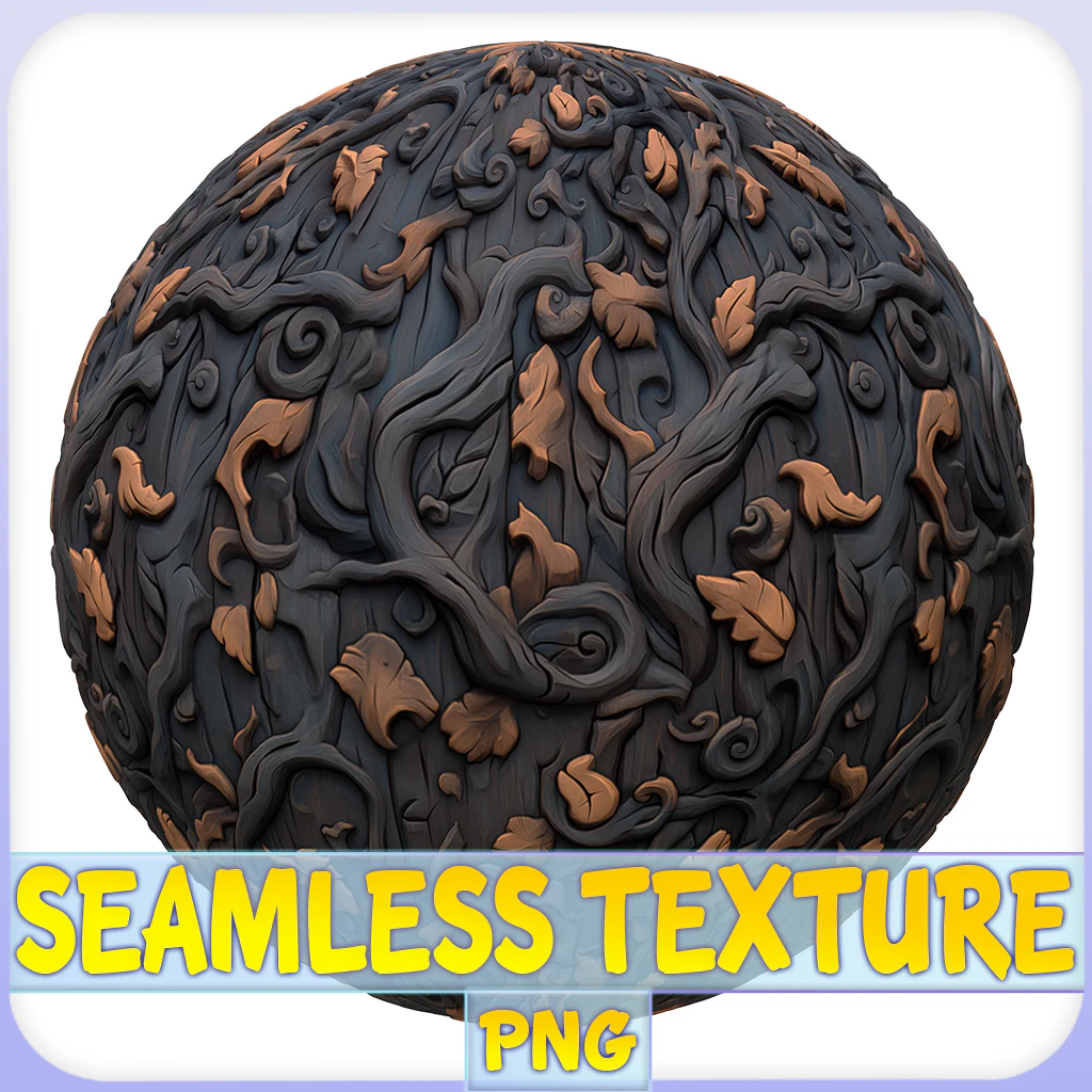 Stylized Bark Seamless Texture CG Textures .c4d .max .obj .3ds .fbx .stl .blend 