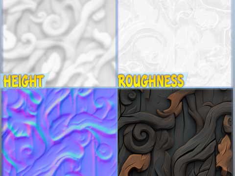 Stylized Bark Seamless Texture Tekstur CG
