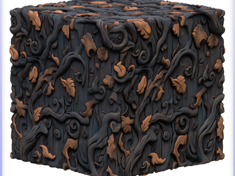 Stylized Bark Seamless Texture Tekstur CG